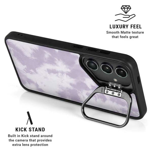 Purple and White Tie Dye Galaxy S24 FE Kickstand Case